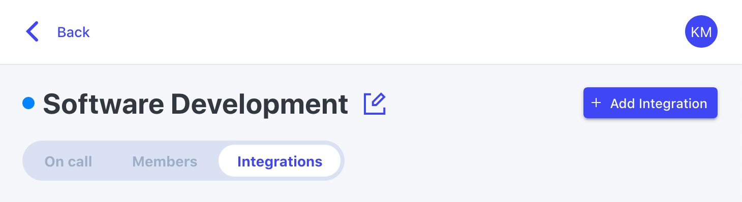 Integration add button