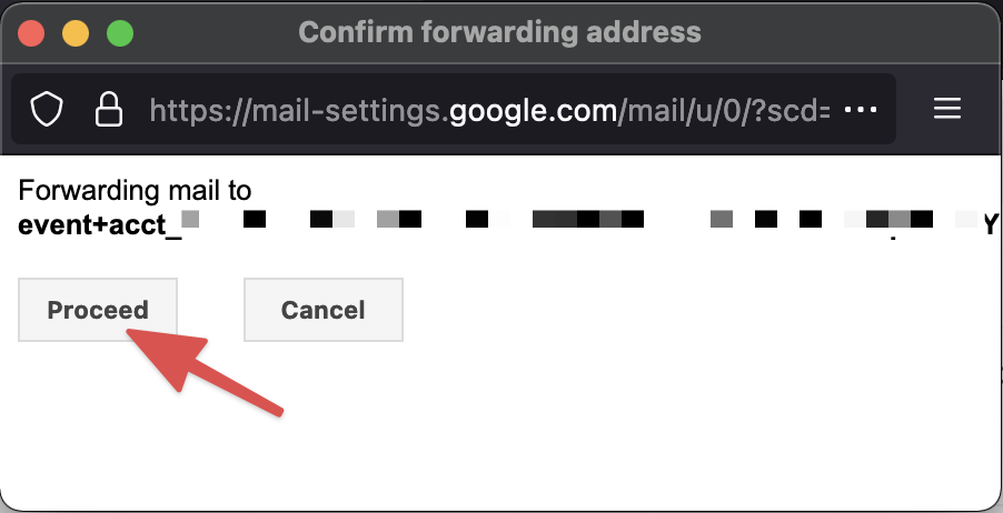 Gmail send forwarding address confirmation