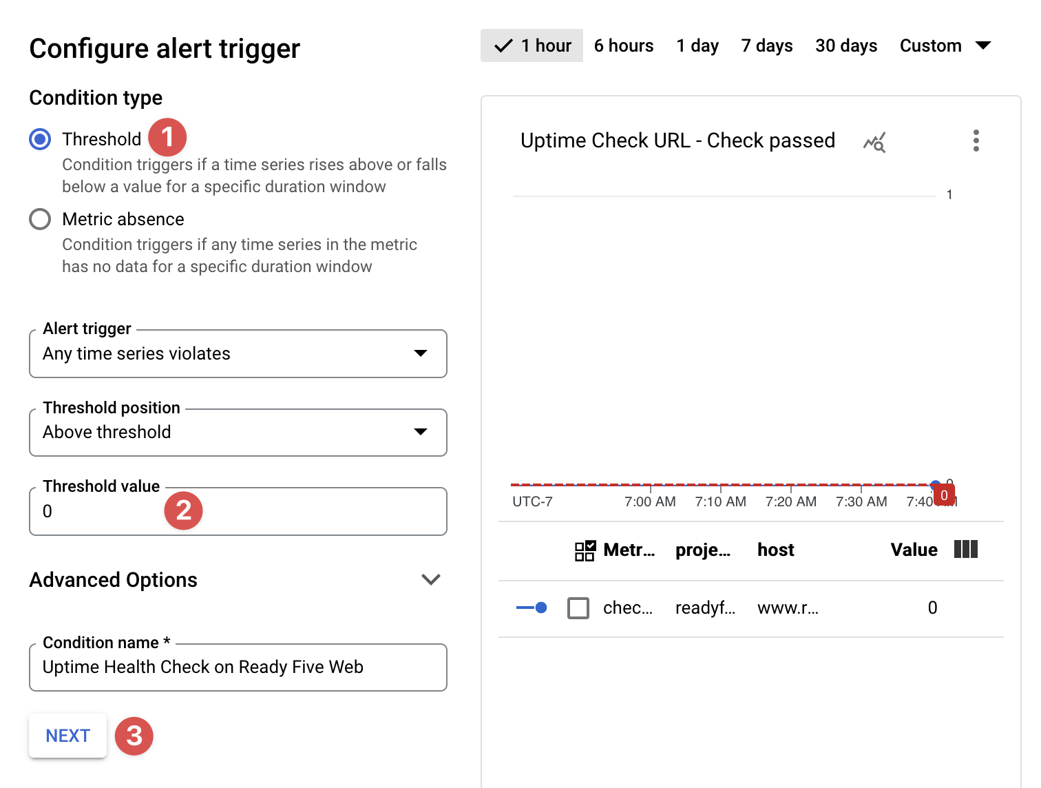 Choose alerting trigger