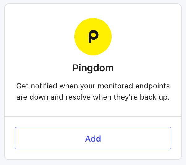 Add integration Pingdom type