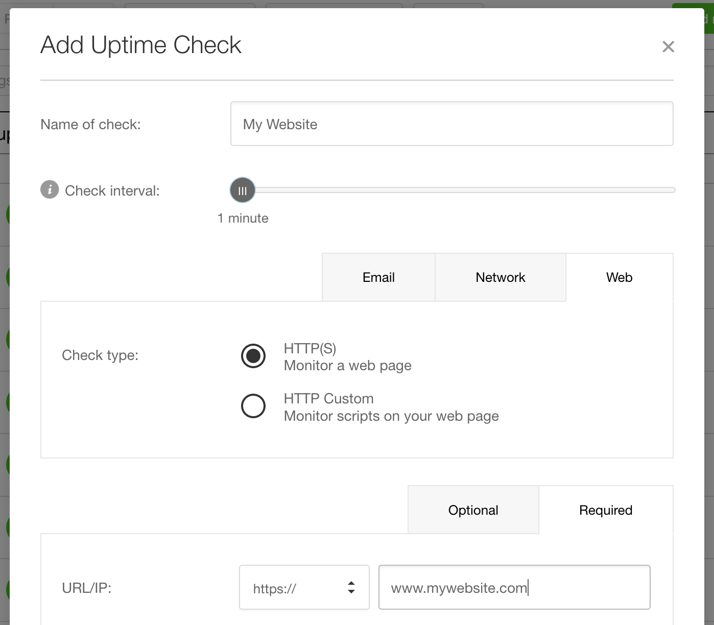 Add uptime check form 1