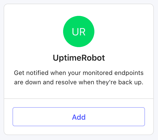Add integration UptimeRobot type
