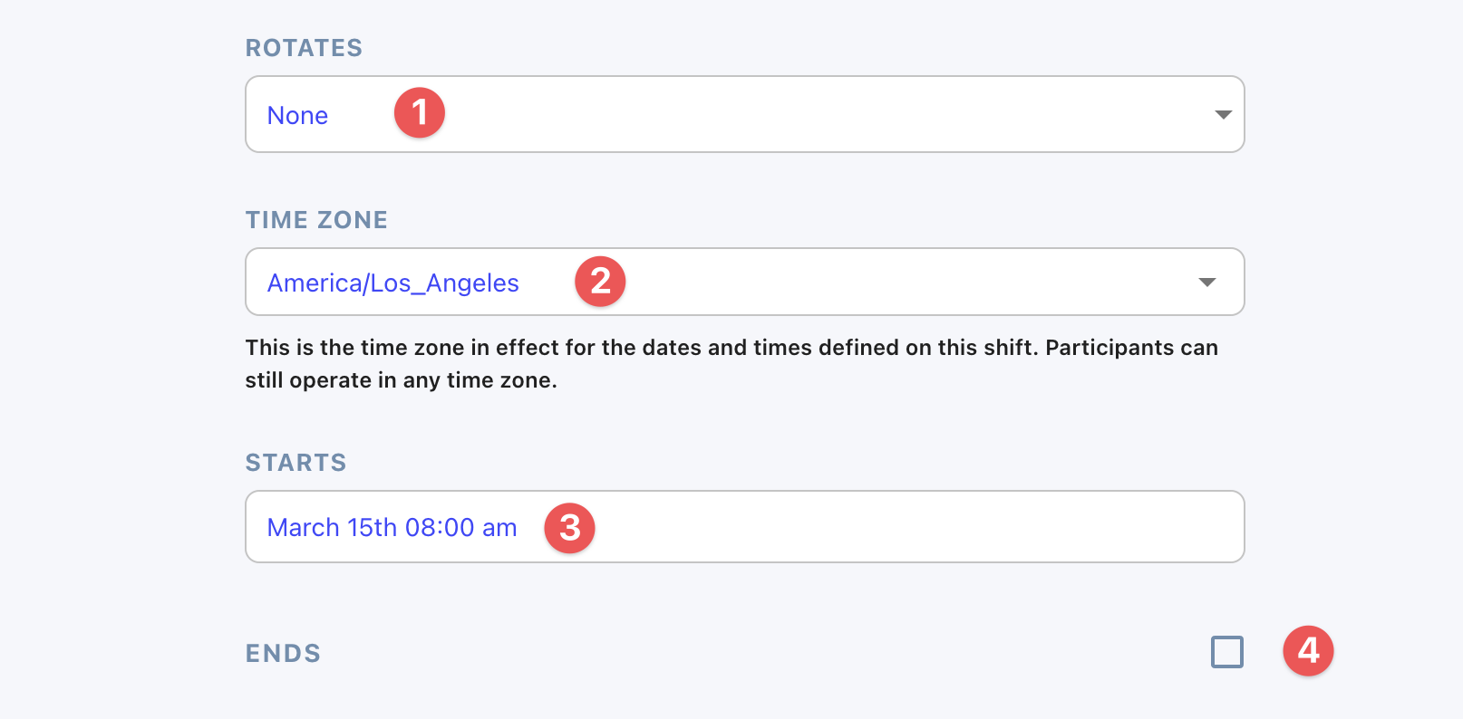 New shift form 2