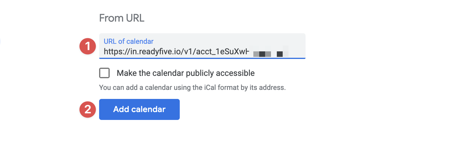 Google Calendar other calendars plus button